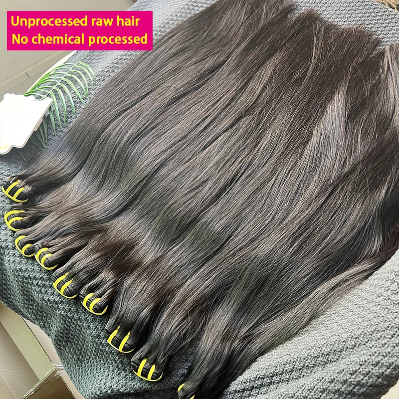 Vietnamese Bone Straight 100% Human Hair Bundles Unprocessed Raw Hair Extensions For Women Natural Color Double Weft 10-36inch