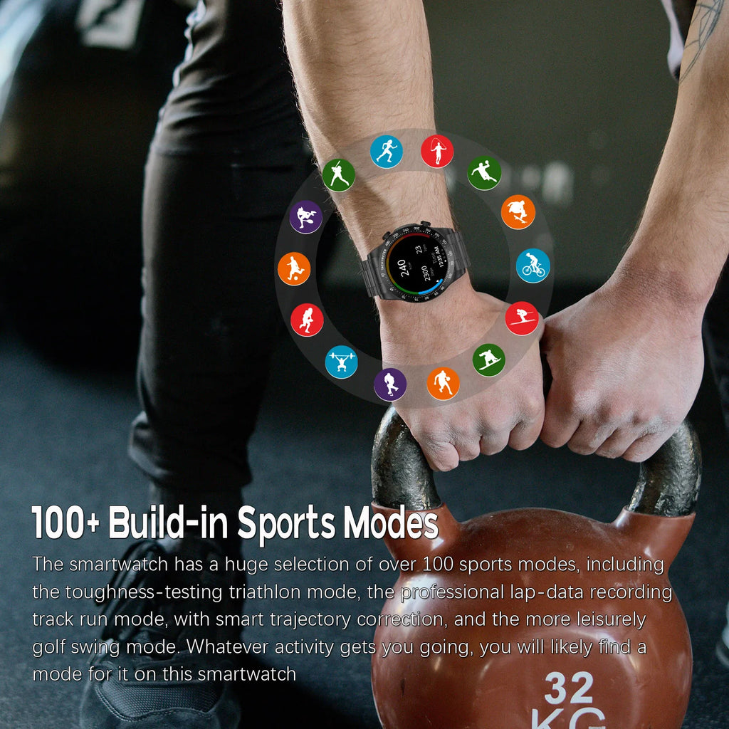 2025 new smart watch, 1.43-inch amoled high-definition screen, support Bluetooth calls, health detection, 100+sports modes,