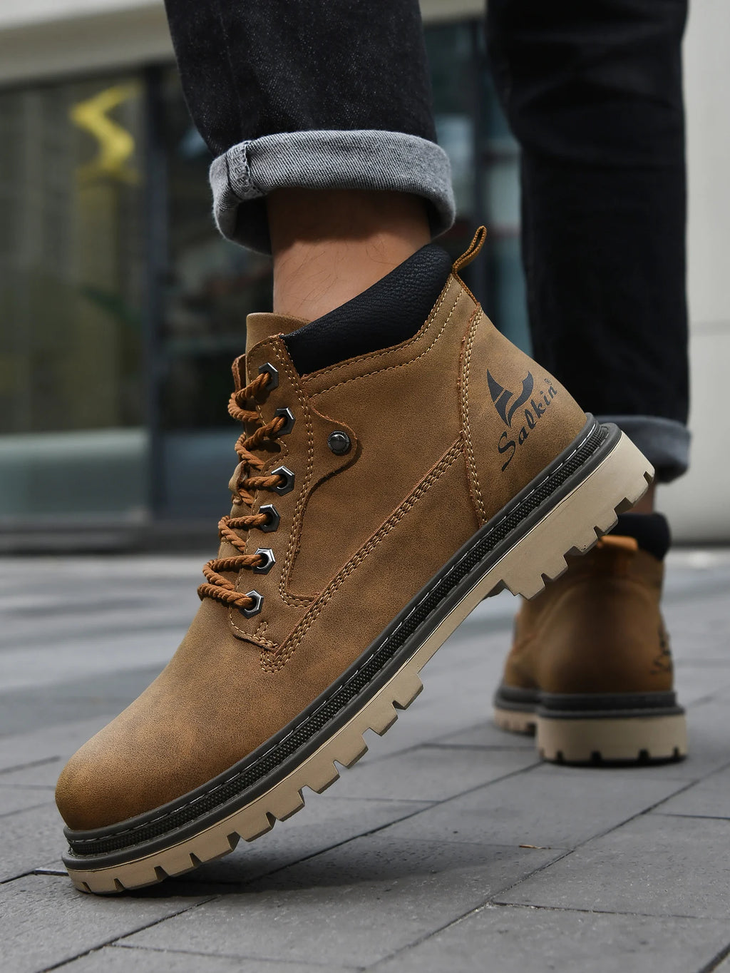 Handmade Men Boots Ankle Winter Leather Shoes Autumn Outdoor Hiking Boots Sneakers Hombres Botas High Top Footwear Anti Slip