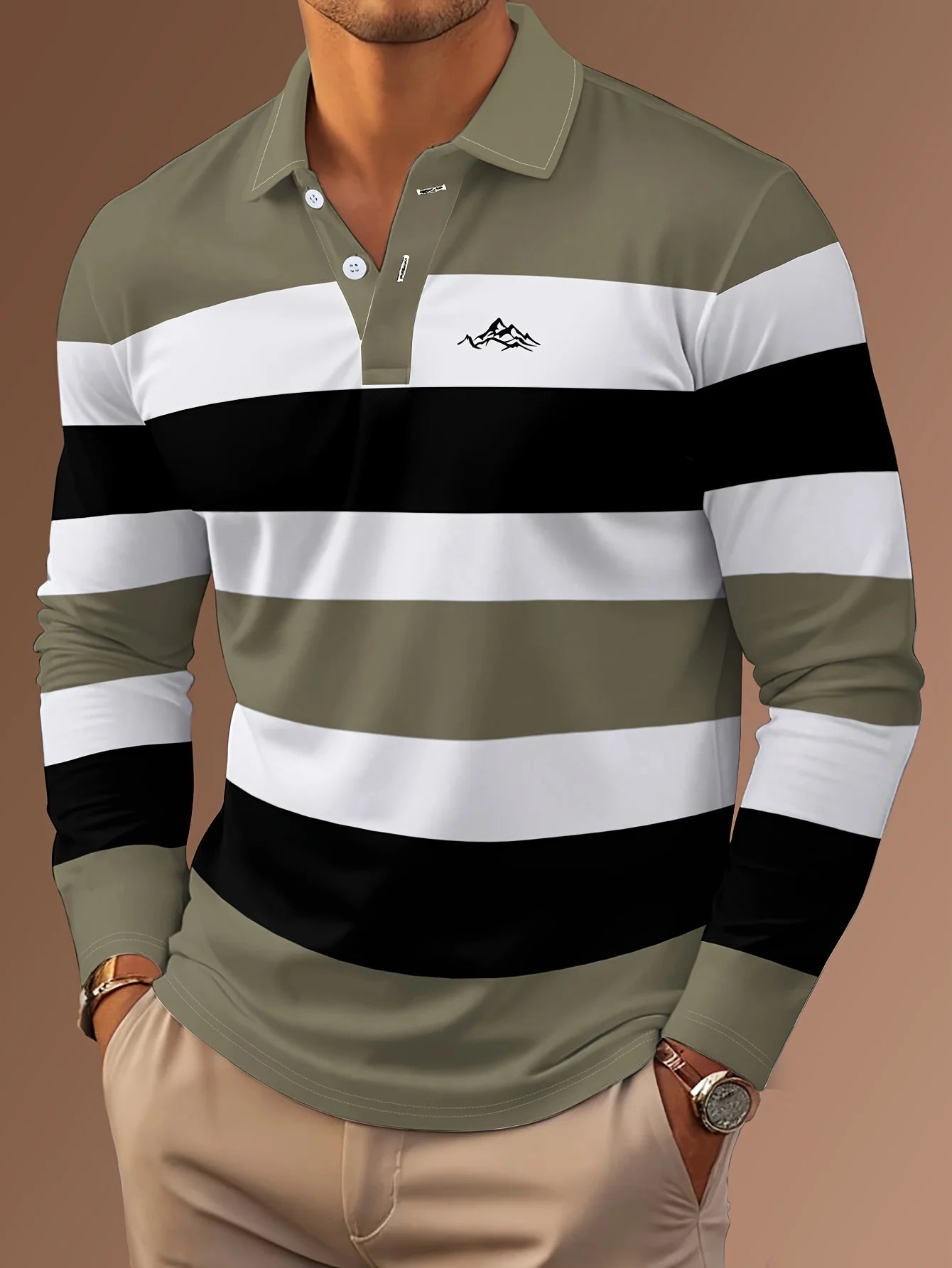 The new men's POLO shirt for Spring and Autumn 2025 is casual fashionable skin-friendly and soft with 3D printing