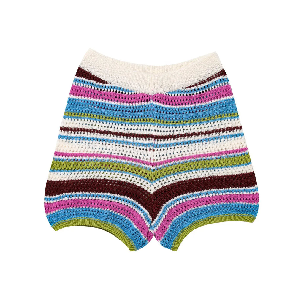 2025 Spring New POLO Shirt Collar Knitted Top Shorts Set