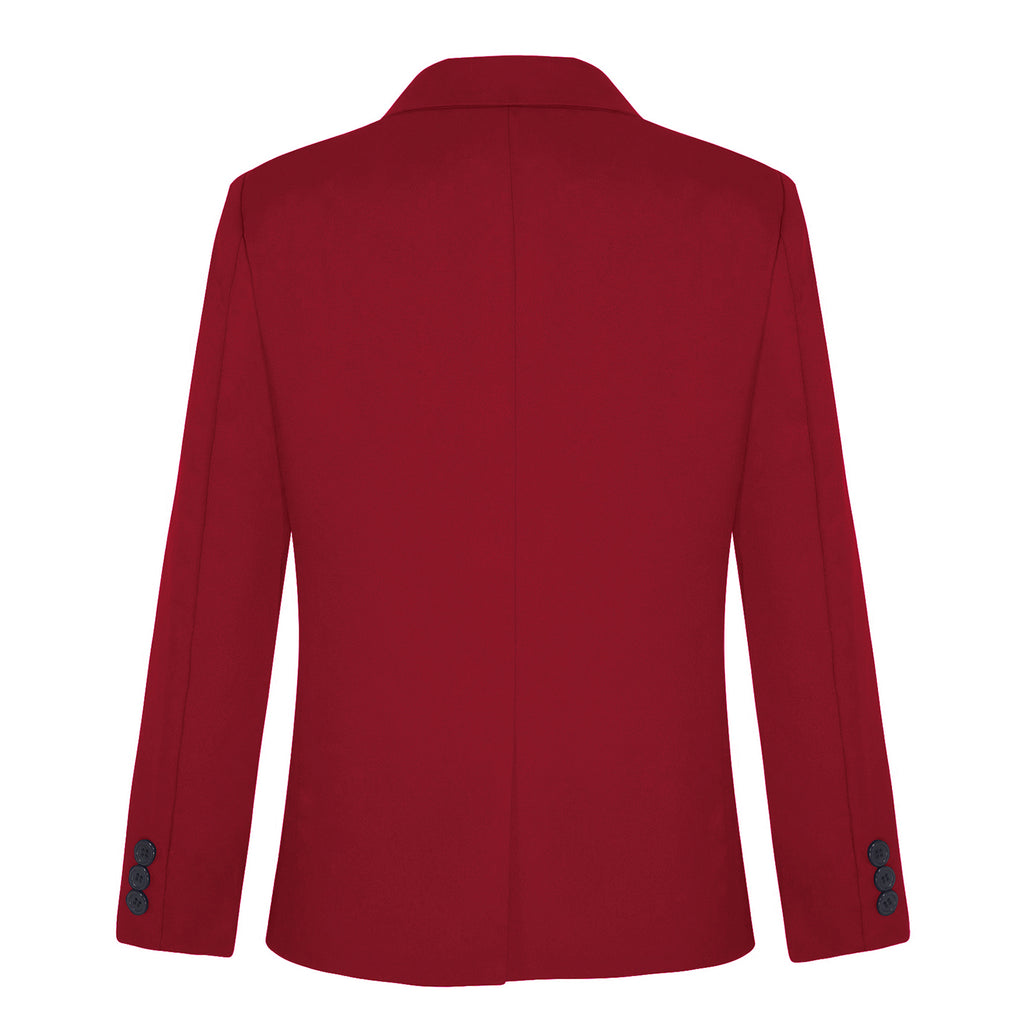 Boys Gentleman Blazer Notch Lapel Shoulder Pads Suit Coat Jacket Outerwear for Christmas Wedding Banquets Birthday Party Prom