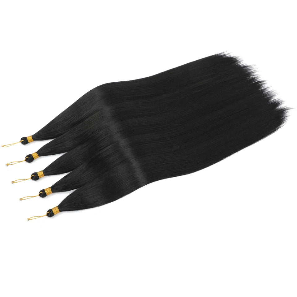 Synthetic Bone Straight Crochet Hair Extensions 30 Inch Hook Braids Ariel Straight Hair Weaving 1-3Pcs Purple Fake Hair Bundles