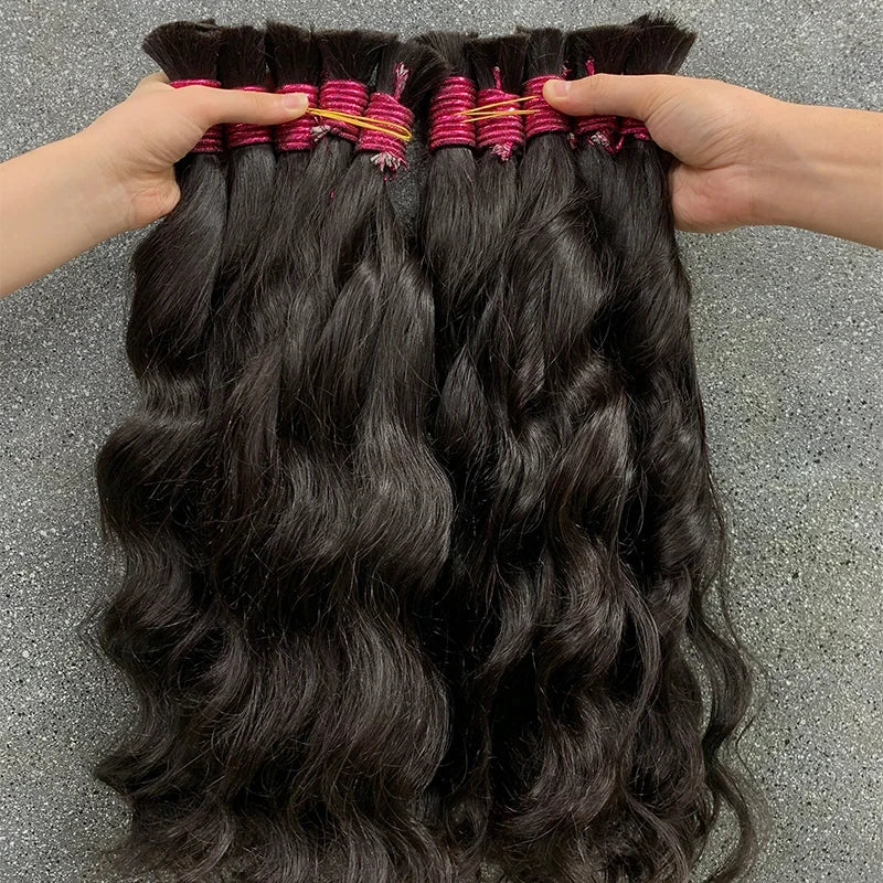 Pure Natural 100% Human Hair Bulk Braiding Hair Cabelo Humano No Weft Hair Unprocessed Human Hair Boho Braids Curly Body Wave