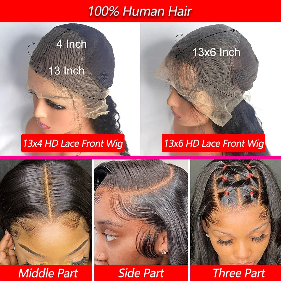 30 40 Inch Bone Straight 13x6 Hd Lace Frontal Human Hair Wig 13x4 Brazilian Pre Plucked Hair Wig Human Hair Wigs For Black Women