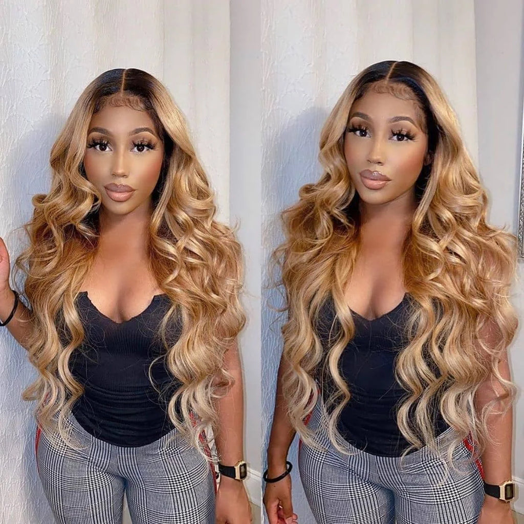 Honey Blonde Human Hair Bundles Body Wave Bundles Human Hair 1 3 4 Brazilian Human Hair Extensions 100% Remy Bundles Deal