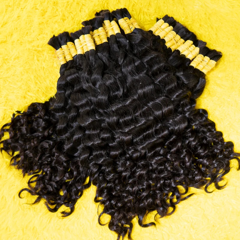 Pure Natural 100% Human Hair Bulk Braiding Hair Cabelo Humano No Weft Hair Unprocessed Human Hair Boho Braids Curly Body Wave