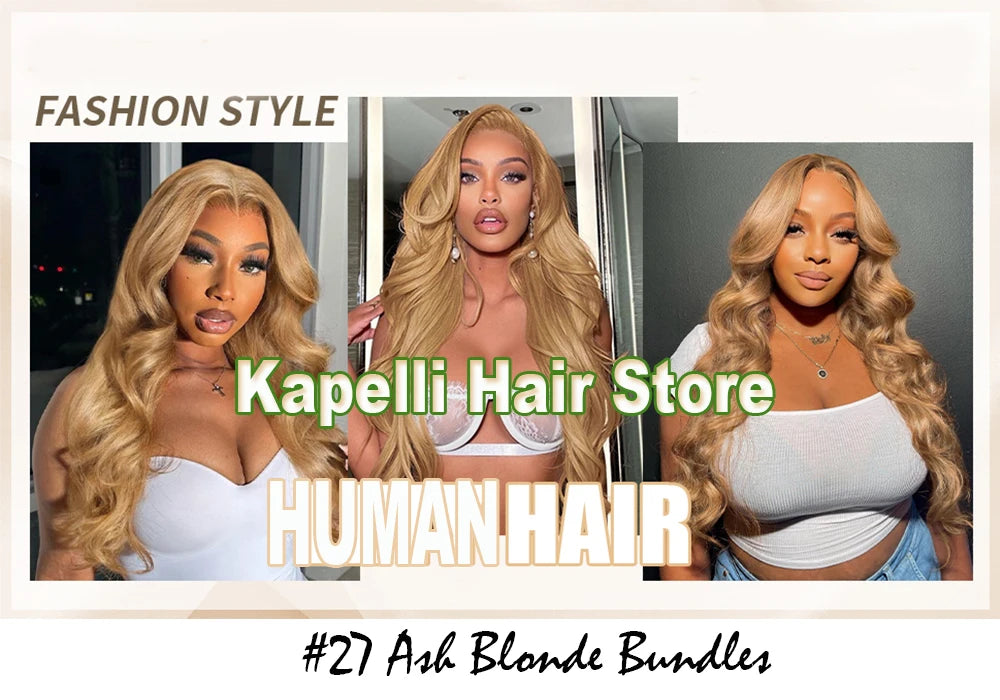 Blonde Body Wave Human Hair Bundles 27 Colored Bundles Human Hair 1/3/4 Bundle Deals Tissage Human Hair Extentions Remy Raw Hair