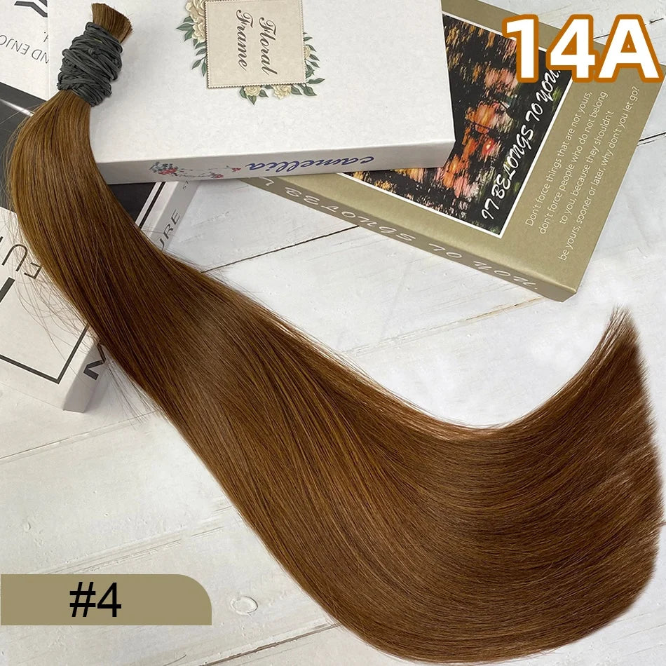 14A Bulk Human Hair Extensions bone Straight 100% Real Remy Highlights human hair braiding hair salon exclusive hair extensions