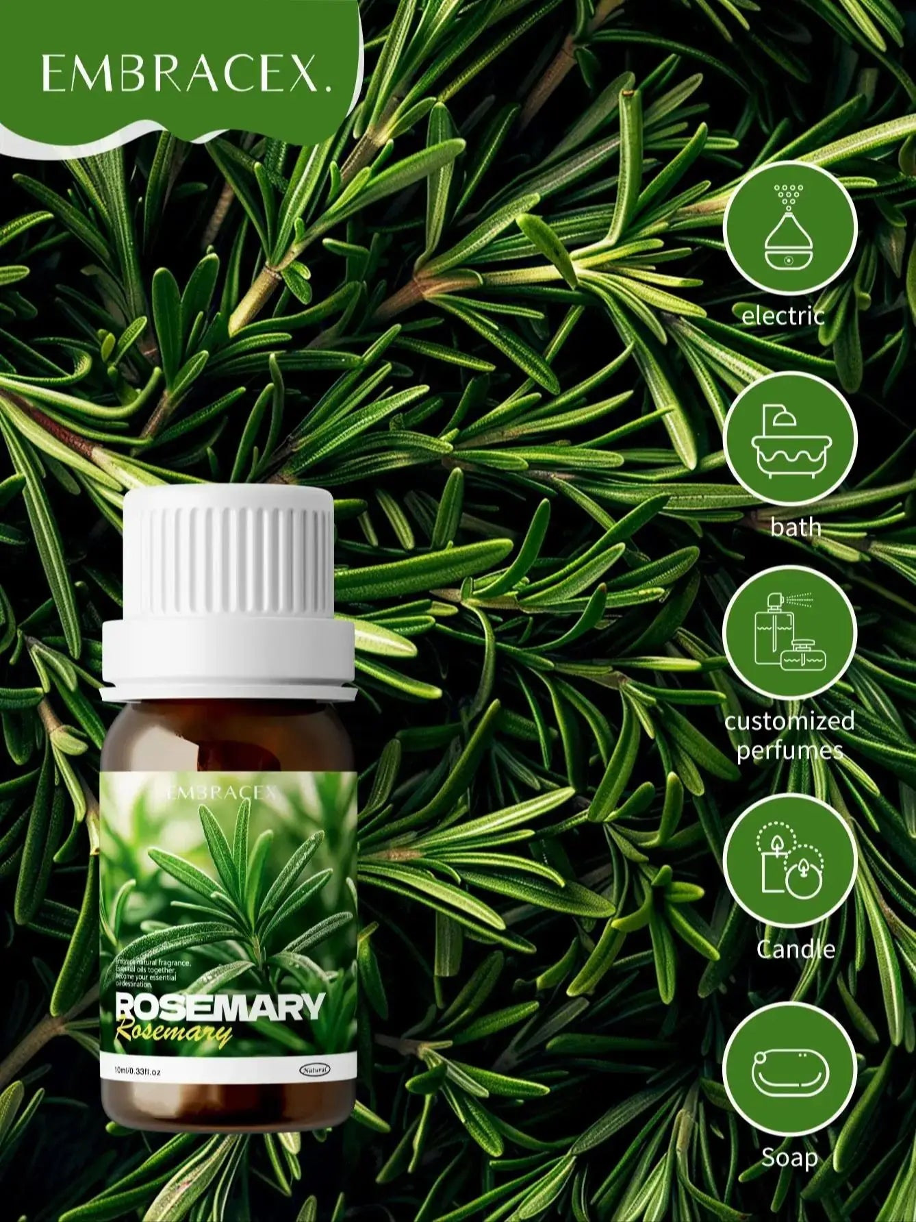10ml Rosemary Essential Oils 100% Pure Natural Rosemary Oil Premium Grade Essential Oils For Hair Care,Skin, Aromatherapy