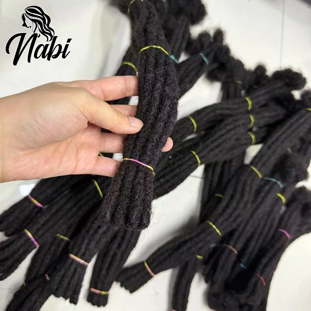 Nabi Original Dreadlocks Human Hair 6-20 inch 80 Strands Full-head Handmade Remy Human Hair Locs Extensions for Afro Men Women