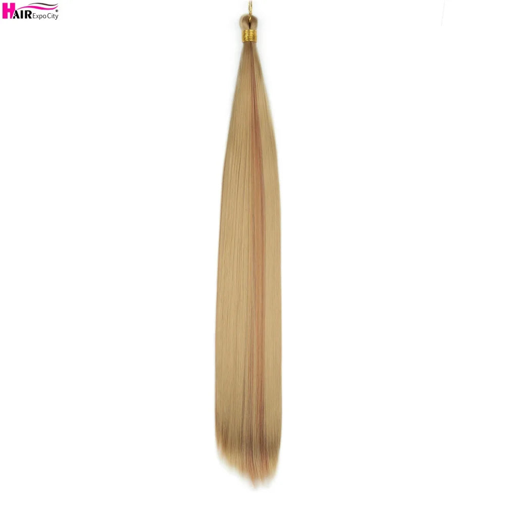 Bone Straight Braiding Hair 150g Silky Synthetic Hair For Box Braids Pre Stretched Ombre Crochet Braids Hair Extension