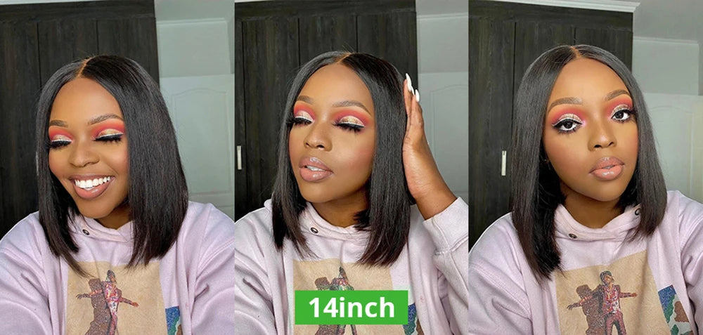 Brazilian Bone Straight Human Hair Wigs For Women 1B/99J Highlight Wig Human Hair bob Wig Straight13x4 Lace Frontal Short BobWig