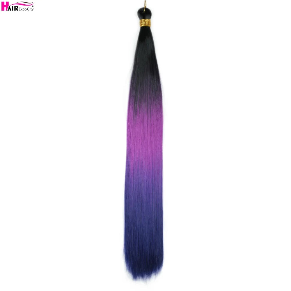 Bone Straight Braiding Hair 150g Silky Synthetic Hair For Box Braids Pre Stretched Ombre Crochet Braids Hair Extension