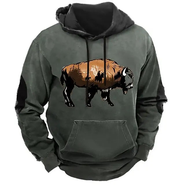 Hoodies For Men Y2k Golf Camping Casual cowboy Long Sleeve Autumn Fashion Sweatshirts 3d Printed Hooded Holiday Loose Oversized