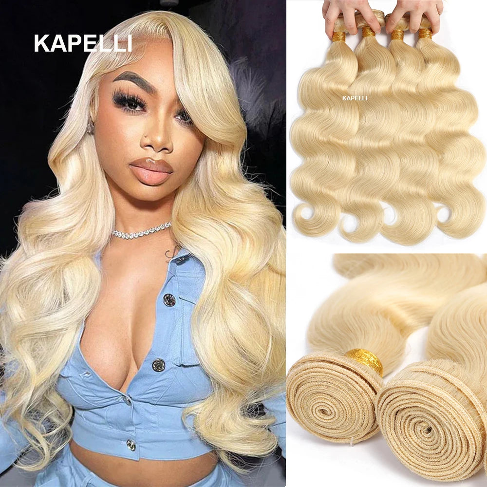 1 3 4 Bundle Loose Body Wave Bundles 613 Blonde Hair 100% Unprocessed Human Hair 16A Raw Hair Bundles Extensions Brazilian