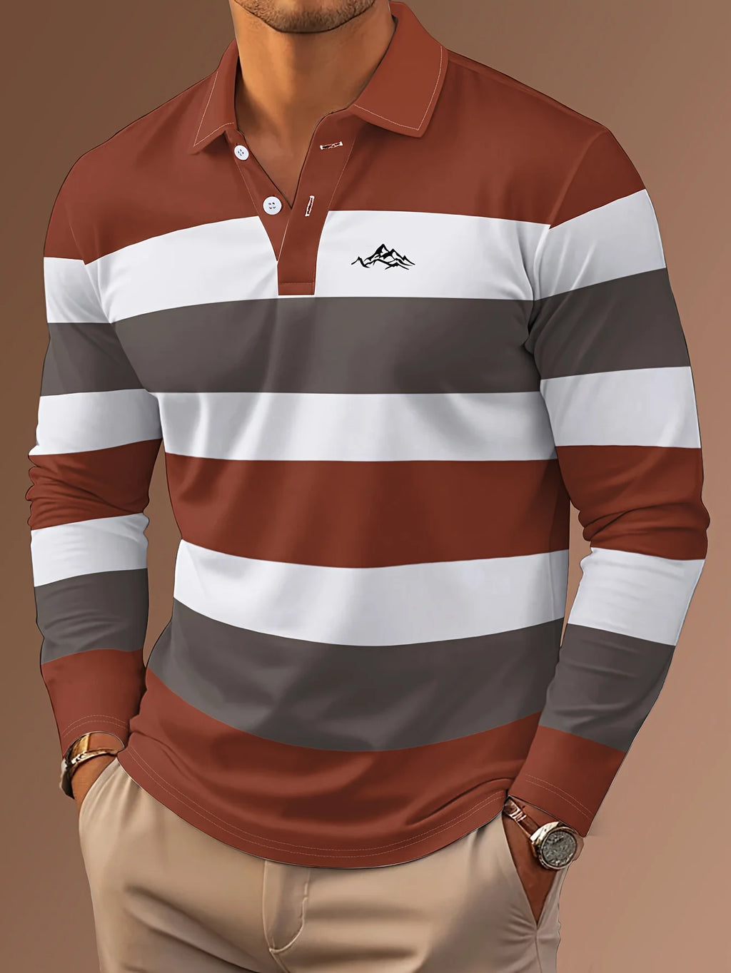 The new men's POLO shirt for Spring and Autumn 2025 is casual fashionable skin-friendly and soft with 3D printing