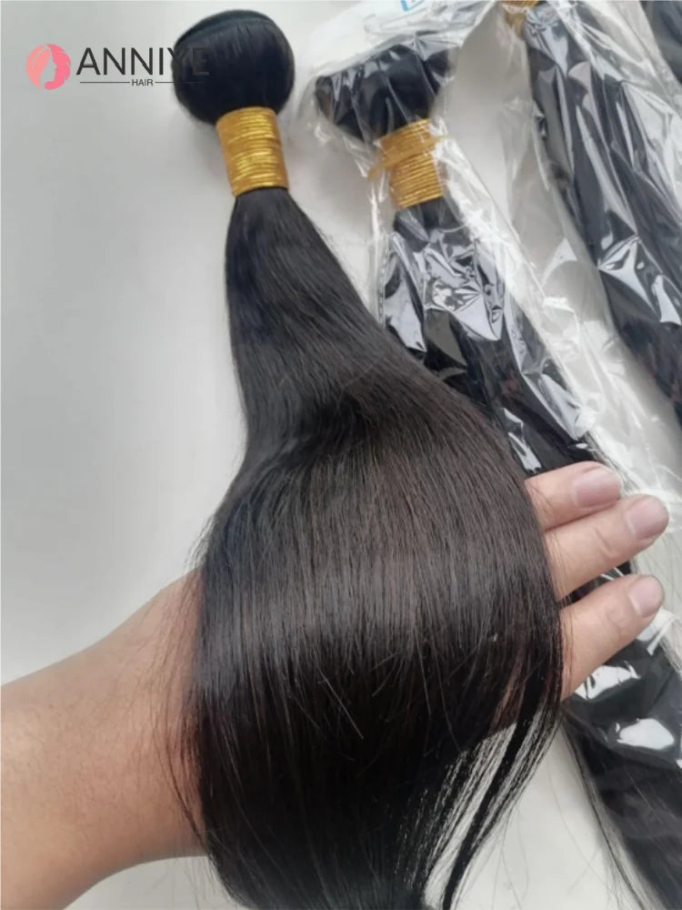 Brazilian Bone Straight Human Hair 1 3 4 Bundles Raw Virgin Remy Hair Extensions Natural Color Long Hair For Women 30 Inch Hair