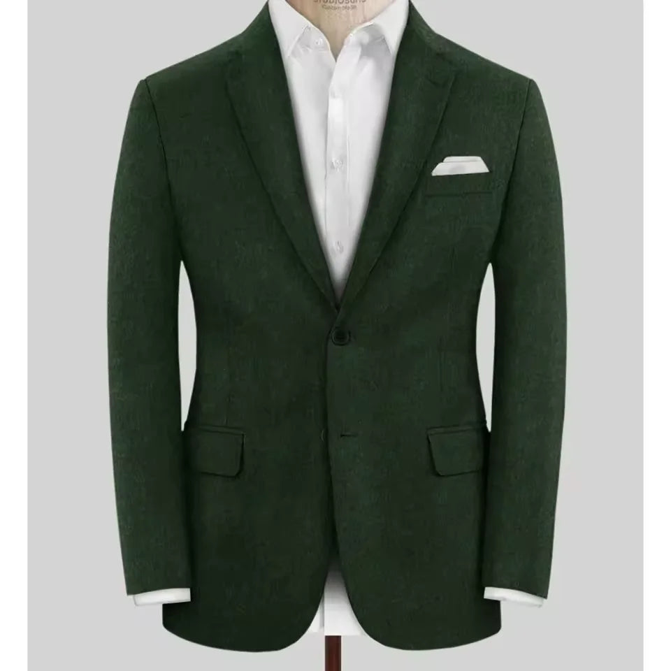 Men's Wool Blazer Single Breasted Slim Fit Suit Jacket Elegant Business Casual Stylish Comfortable Formal Coat Mens Tweed Outer