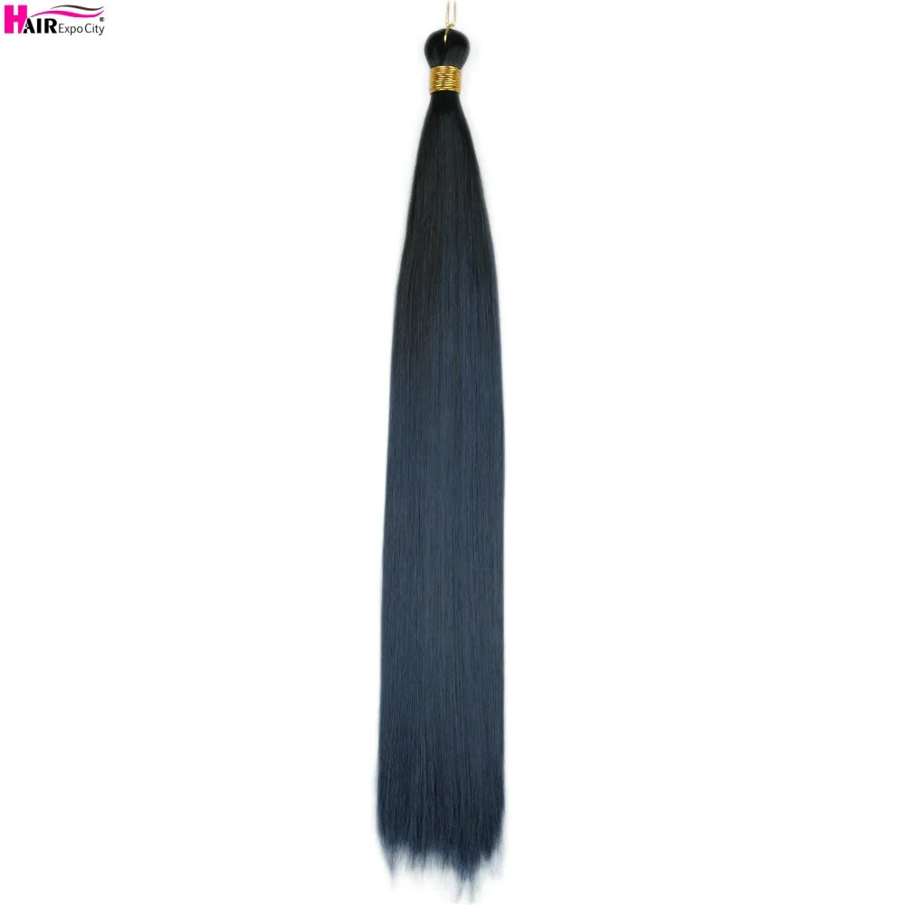Bone Straight Braiding Hair 150g Silky Synthetic Hair For Box Braids Pre Stretched Ombre Crochet Braids Hair Extension