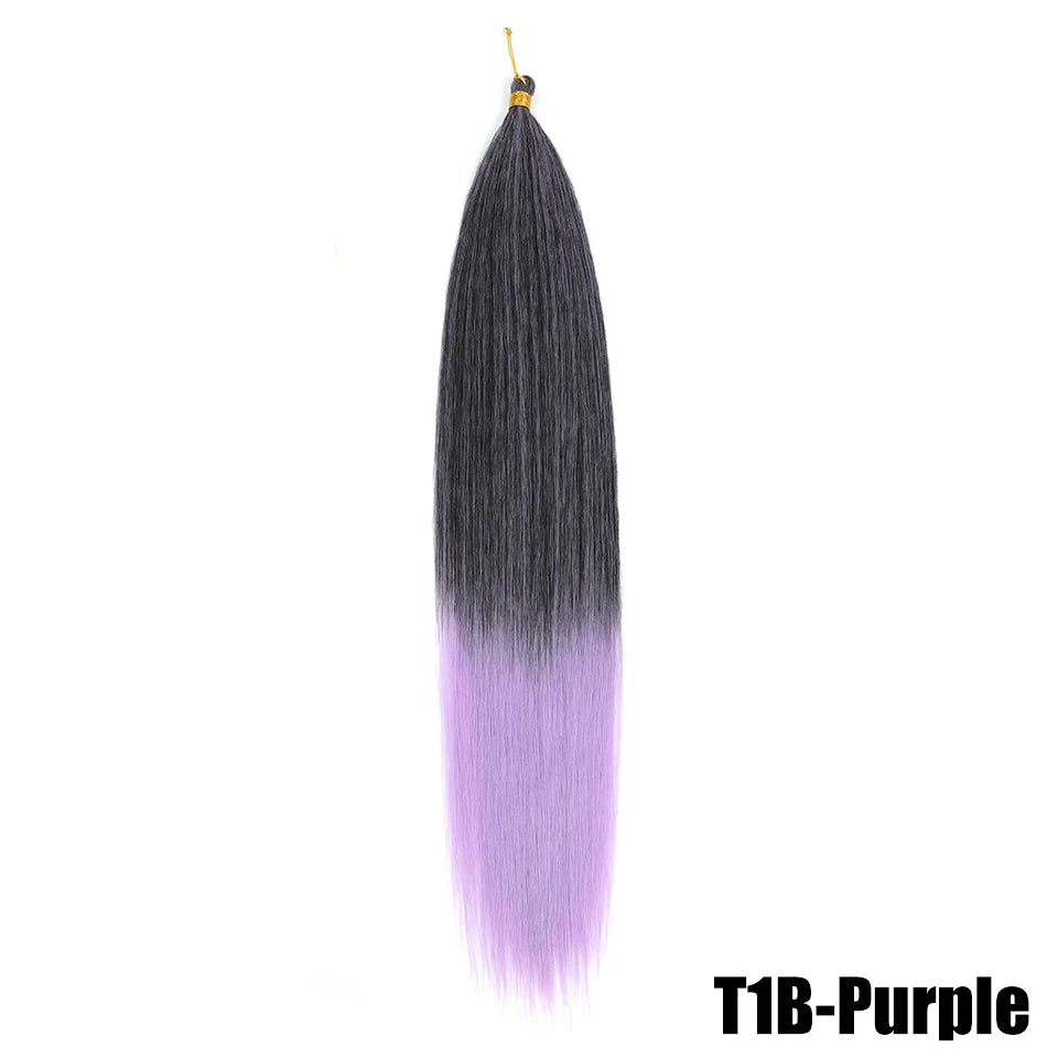 Synthetic Bone Straight Crochet Hair Extensions 30 Inch Hook Braids Ariel Straight Hair Weaving 1-3Pcs Purple Fake Hair Bundles