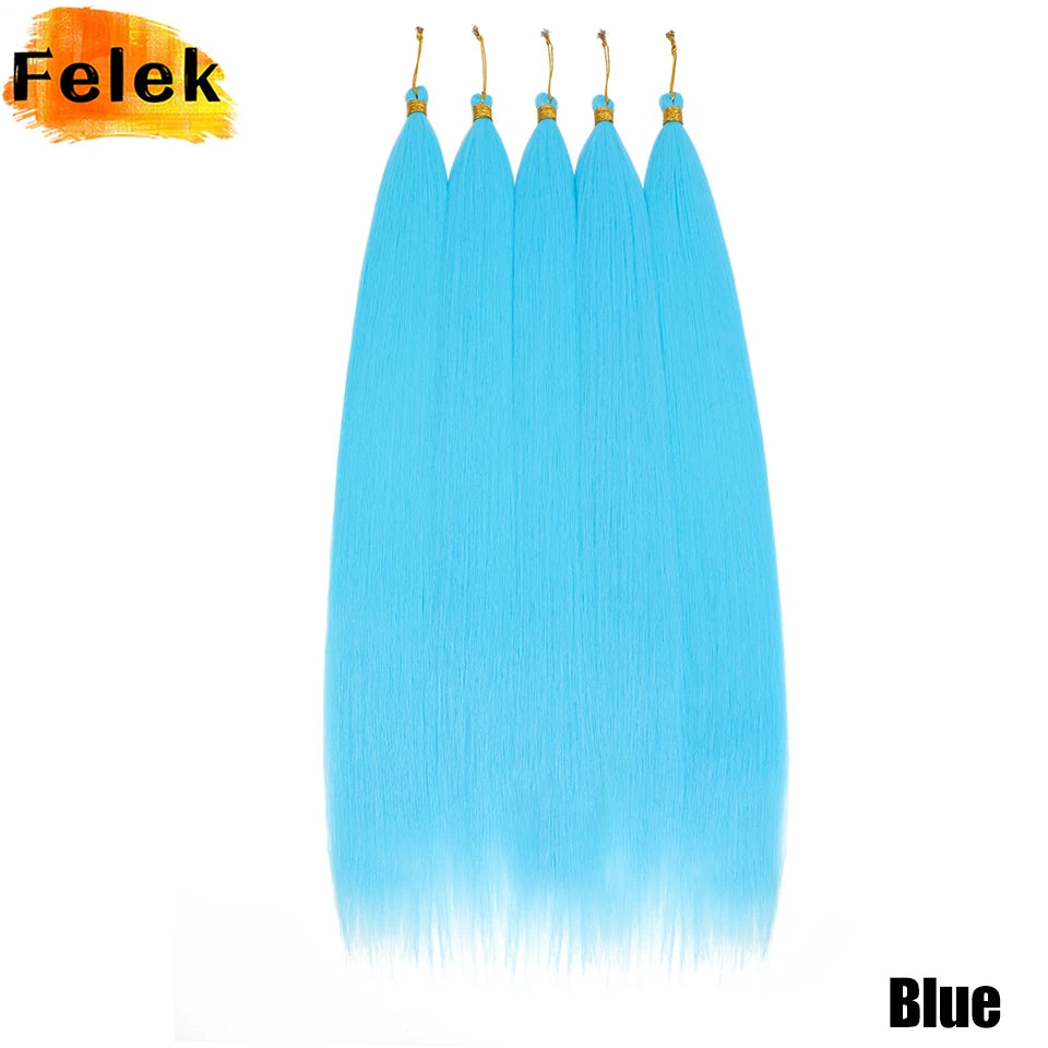 Synthetic Bone Straight Crochet Hair Extensions 30 Inch Hook Braids Ariel Straight Hair Weaving 1-3Pcs Purple Fake Hair Bundles