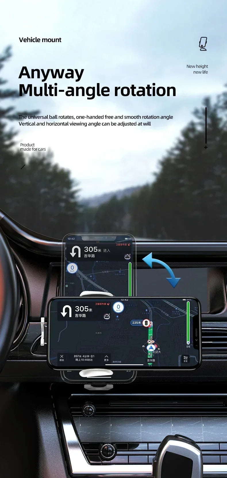 VIKEFON Car Wireless Charger Car Phone Holder for iPhone 17-12 Pro Max 11 Pro X MAX 8 7 Plus Intelligent Infrared Phone Holder