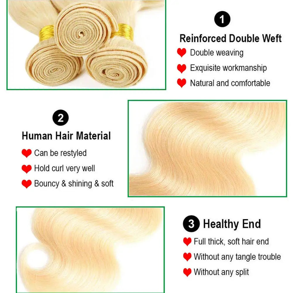1 3 4 Bundle Loose Body Wave Bundles 613 Blonde Hair 100% Unprocessed Human Hair 16A Raw Hair Bundles Extensions Brazilian