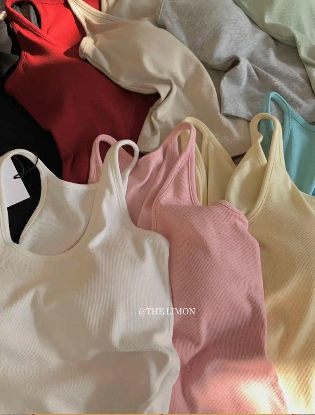 Summer New Sle Sexy Pure Desire Hot Girl Slim Fit Tank Top Women's Padded Sports Bra Vest U-Ne ort Length Cotton Blend
