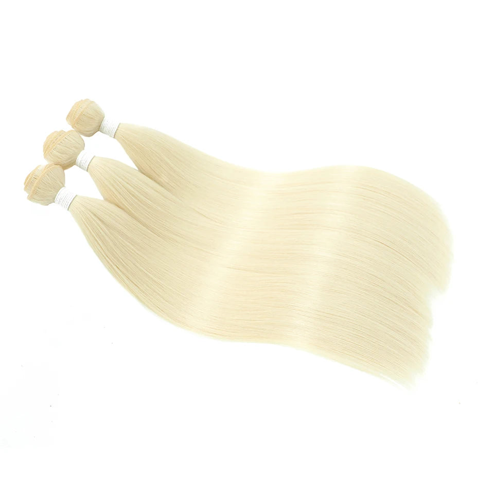 Bone Straight Hair Extensions Ombre Blonde Fake Hair Bundles Super Long Hair Synthetic 22-40 Inch Straight Hair Full to End