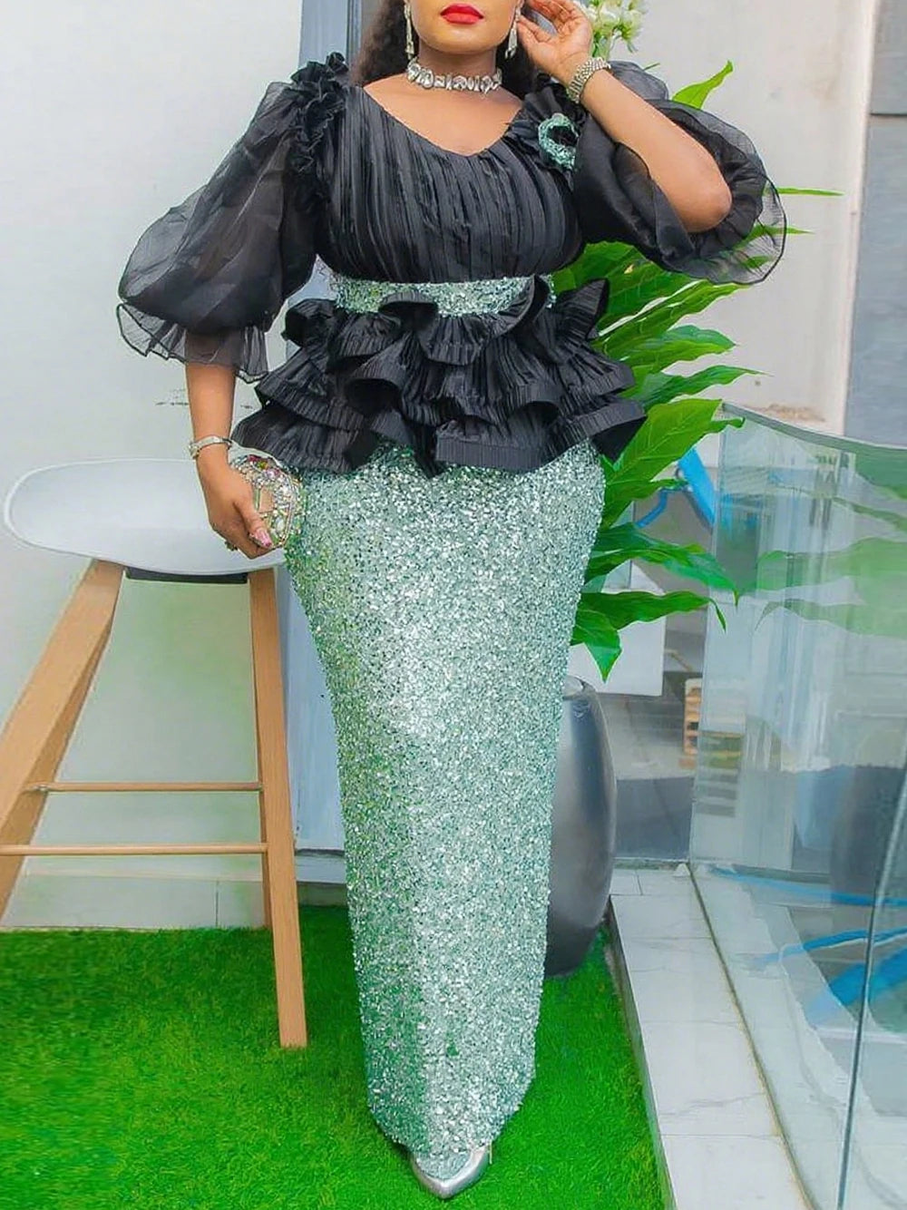 2026 Summer Party Evening Dresses Elegant Ladies Luxury Bodycon Maxi Robe Puff Sleeve Dress Africa Clothes Wedding Prom Gowns