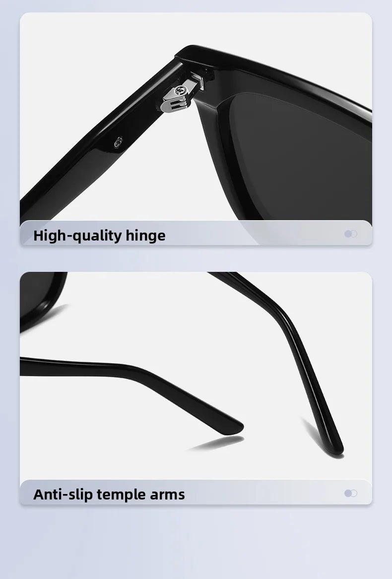 2025 New GM Sunglasses Women's Premium Large Face Slimming Sun Glasses Men's UV Protection LOLOE Fashionable round Face Suitable