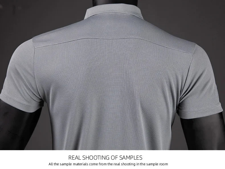 Polo Shirt Men Casual Solid Breathable Shirt Summer Sportswear Quick Dry Jerseys Tops Camisa Polo Shirts Reflective Strip Sleeve