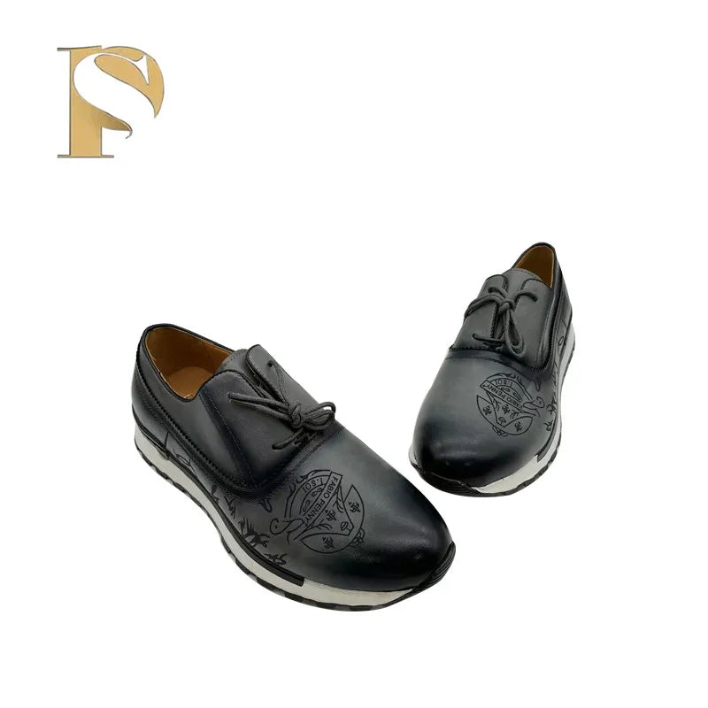 New men's PU dress shoes pattern brand design senior place dress comfortable men's shoes