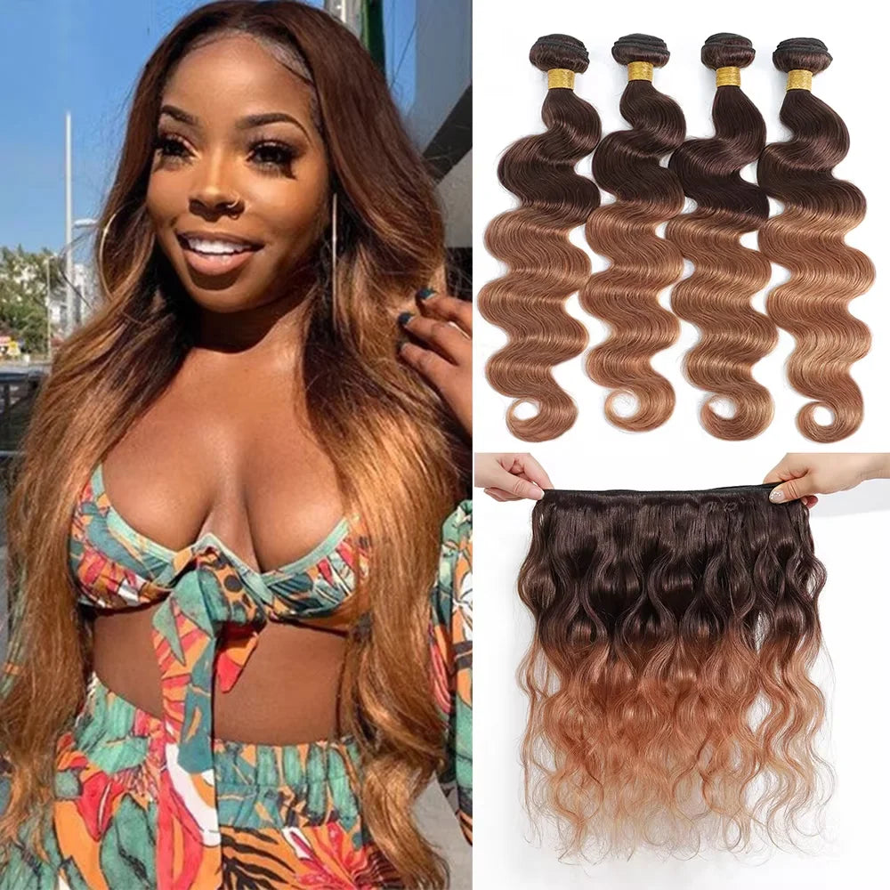 Honey Blonde Human Hair Bundles Body Wave Bundles Human Hair 1 3 4 Brazilian Human Hair Extensions 100% Remy Bundles Deal