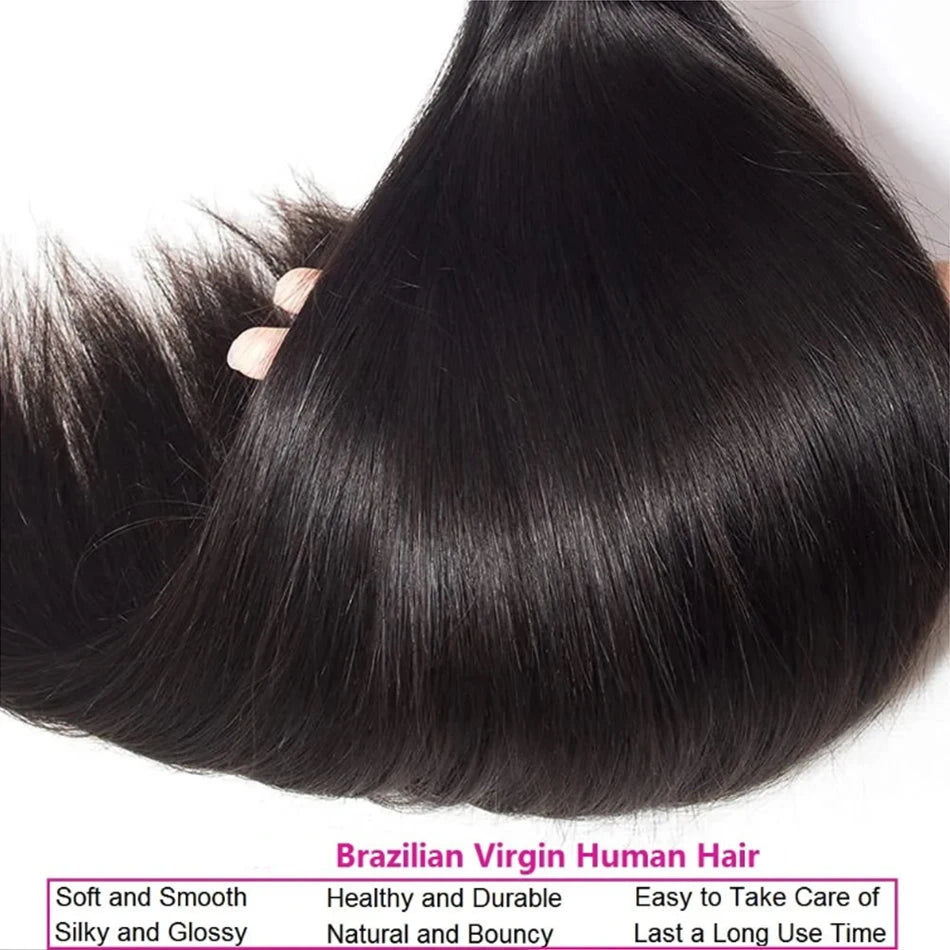8-32 Inch Bone Straight Human Hair Weave Bundles 12A Brazilian Natural Color Remy Human Hair Extension 1/3/4 Bundles Weft