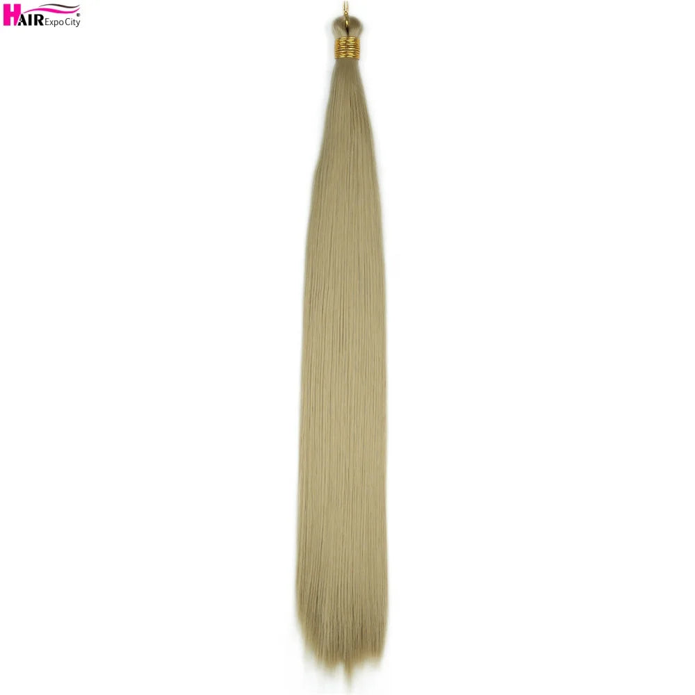 Bone Straight Braiding Hair 150g Silky Synthetic Hair For Box Braids Pre Stretched Ombre Crochet Braids Hair Extension