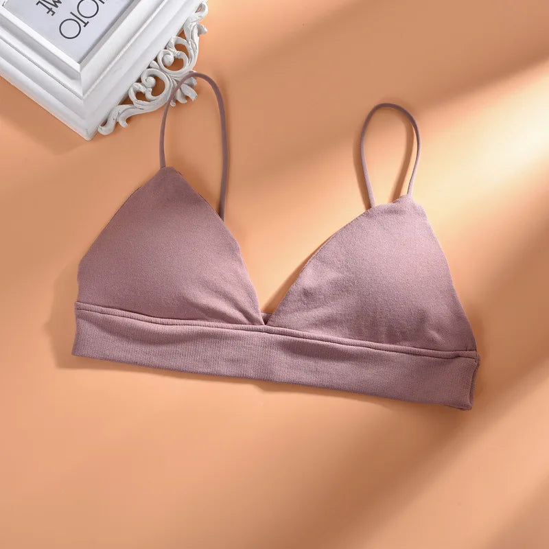 Summer Women Bra French Triangle Tube Top Sexy Seamless Bras Camisole Wireless Backless Lingerie Bralette