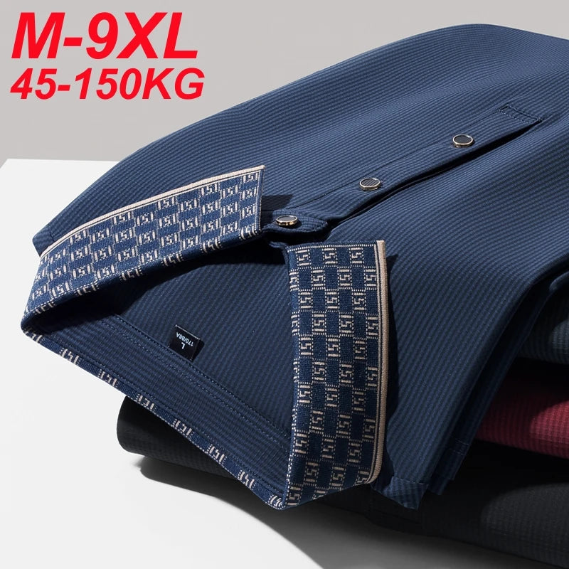 Polo Shirt Men 7xl 8xl 9xl Summer 2025 New High Quality Mens Short-Sleeved Polo Shirt Ice Silk Men's Business Casual Polo Shirt