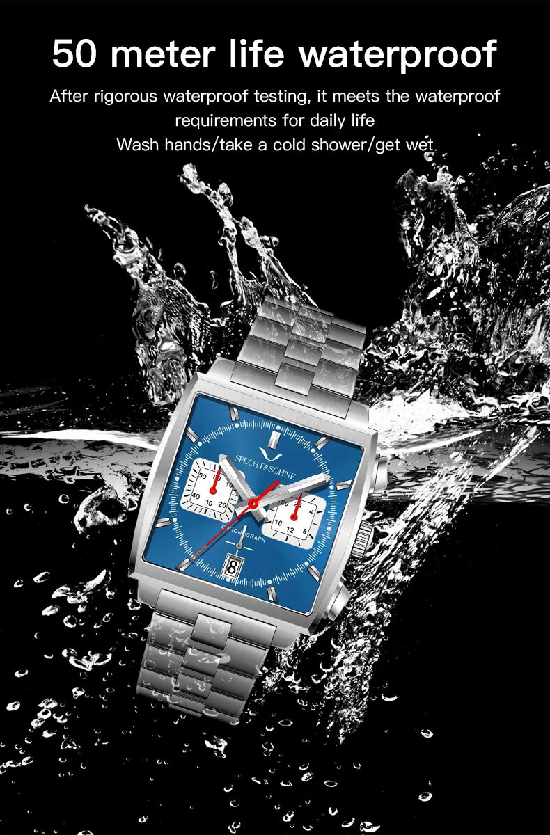Watches Men 2025 New Hot Watches Luxury Men Quartz Wrist Watch Japan VK64 Chronograph Trendy Sport Waterproof Men's Watch