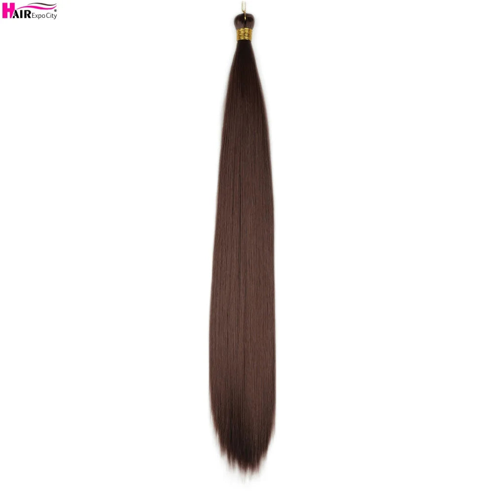 Bone Straight Braiding Hair 150g Silky Synthetic Hair For Box Braids Pre Stretched Ombre Crochet Braids Hair Extension