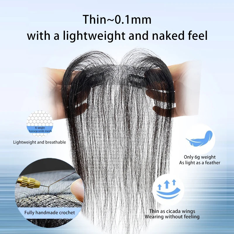 Human Hair Natural Forehead Fringes Hair Bangs 3D French Bangs Wig for Women Hair Pieces Head Curtain Piece Eight Shaped Bangs