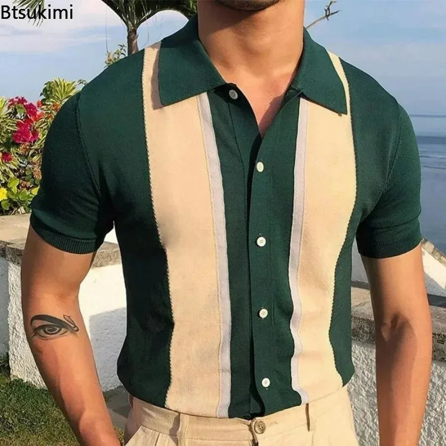 2026 Men's Summer Polo Shirt Short Sleeve Polo Business Party T-Shirt High Quality Men's Polo Shirt Streetwear Casual Knit Tops