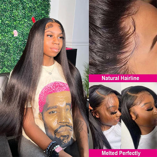 30 40 Inch Bone Straight 13x6 Hd Lace Frontal Human Hair Wig 13x4 Brazilian Pre Plucked Hair Wig Human Hair Wigs For Black Women