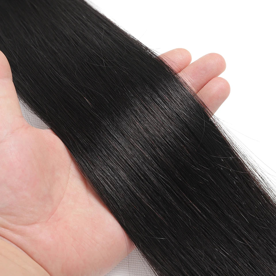 Brazilian Bone Straight Bundles 100% Unprocessed Human Hair Bundles Virgin Hair 1/3 Bundles Short Straight Weave Hair Extensions