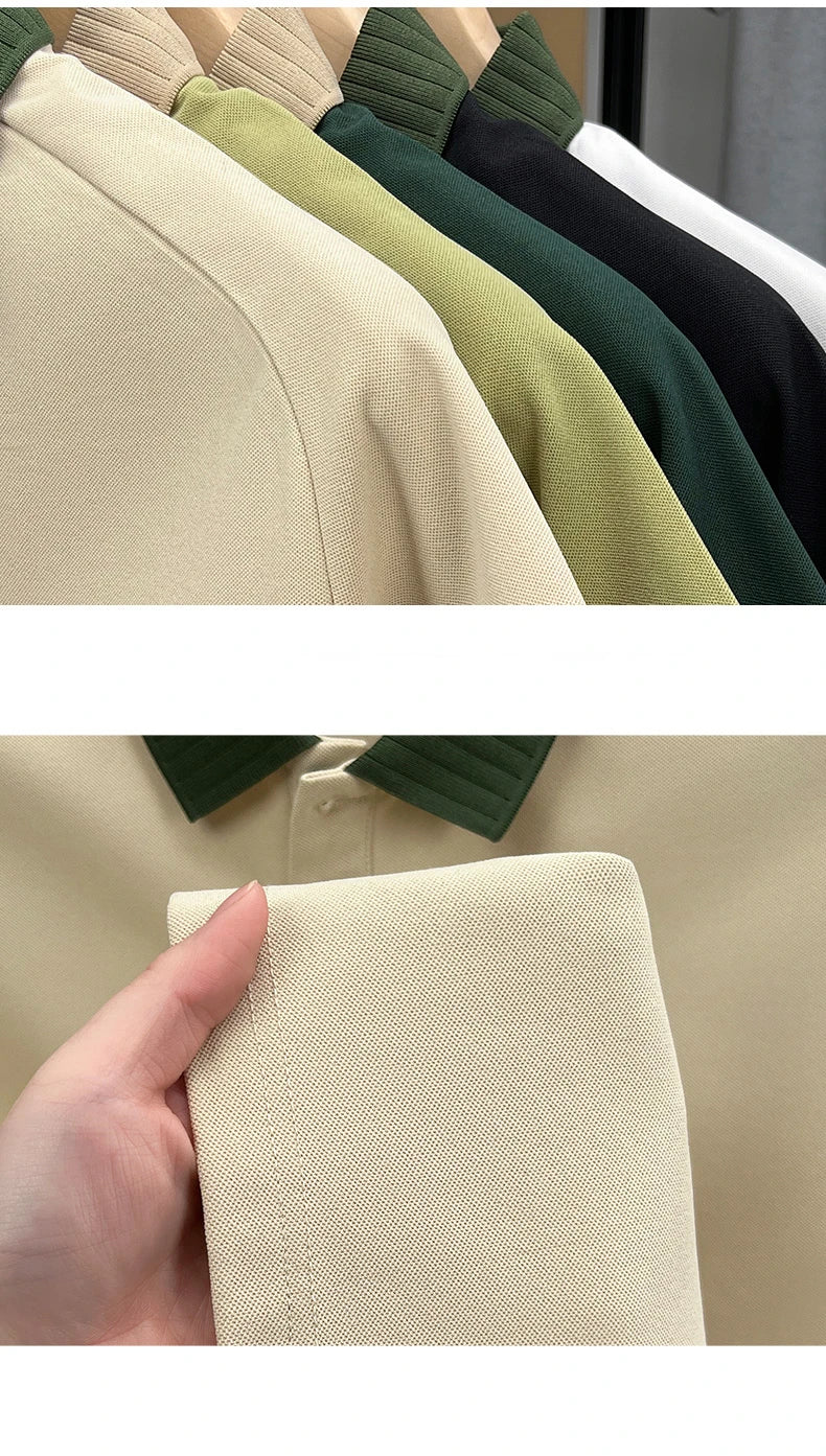 Fashion high-end brand POLO shirt exquisite little dog embroidery lapel T-shirt new comfortable and leisure men's short sleeve