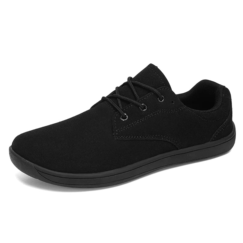 Wide Toe Barefoot Shoes for Men Outdoor Treking Sports Minimalist Walking Shoes Suede Waterproof Outdoor Men Travel Sneakers