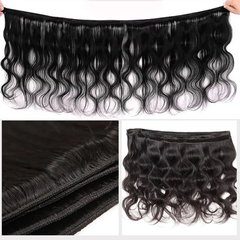 Body Wave Natural Color Human Hair Bundles Brazilian Hair Weavings Human Hair Bundles 1/3/4 Pieces For Women 22 24 26 inch