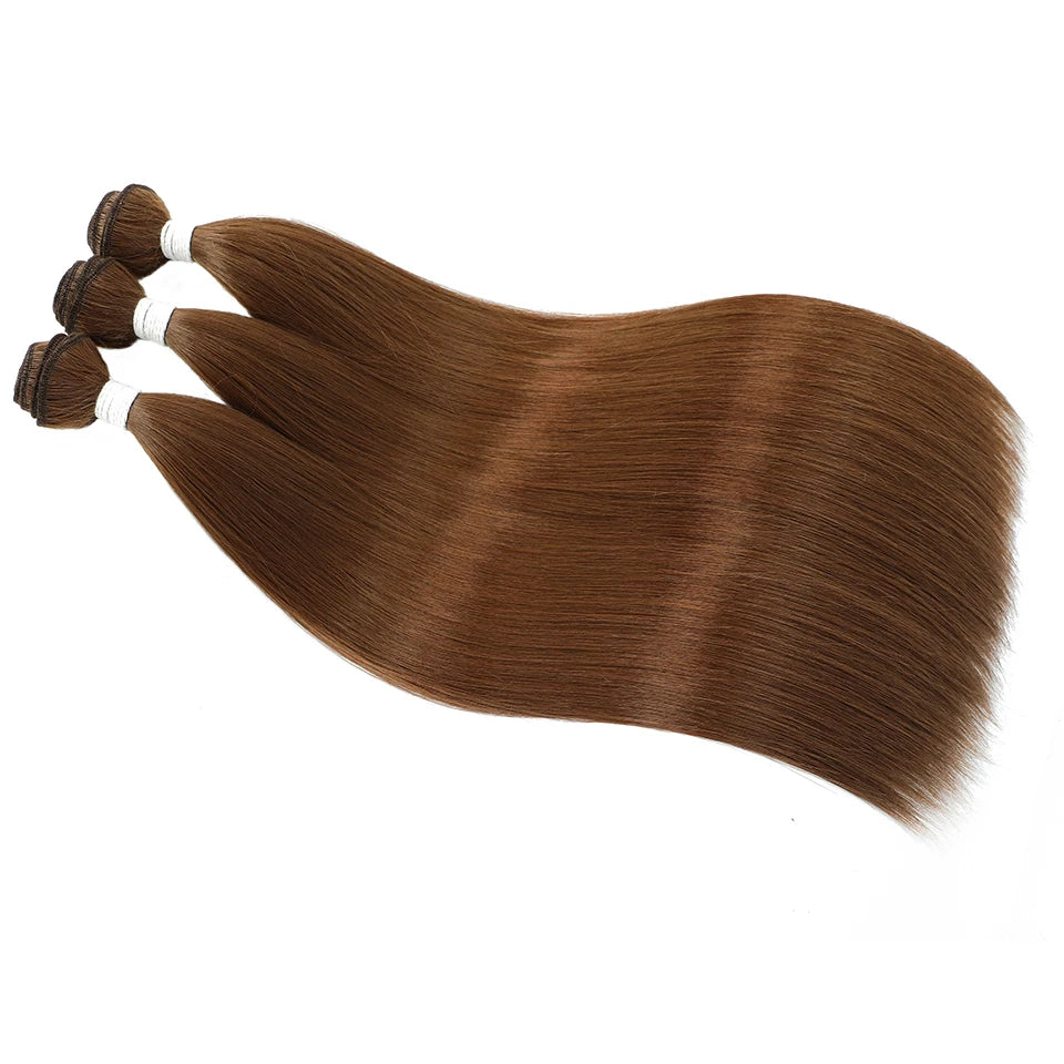 Bone Straight Hair Extensions Ombre Blonde Fake Hair Bundles Super Long Hair Synthetic 22-40 Inch Straight Hair Full to End