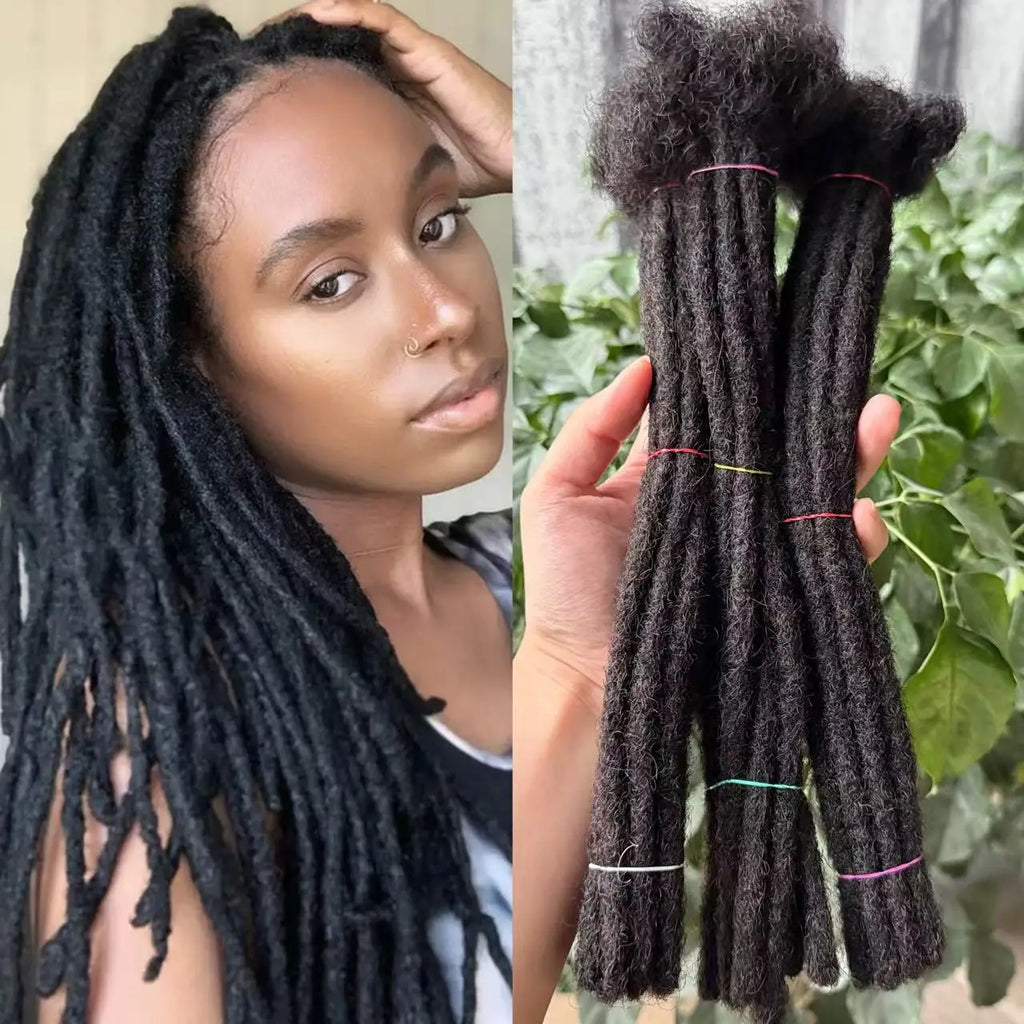 Nabi Original Dreadlocks Human Hair 6-20 inch 80 Strands Full-head Handmade Remy Human Hair Locs Extensions for Afro Men Women